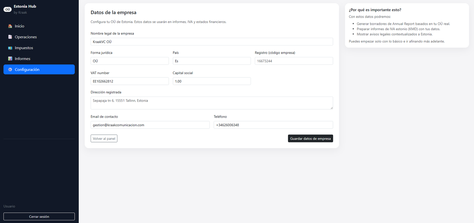 Configuración / Contexto en Eston-IA